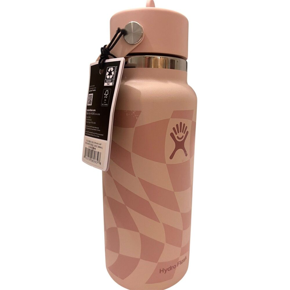 Hydro Flask Checkered 32oz Flex Straw Cap Bottle Limited Edition Brand New